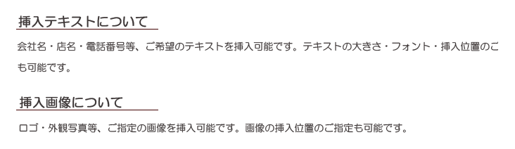 挿入テキストについて